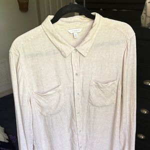 Lucky Brand Women’s Tan Long-Sleeve Button-Down Shirt